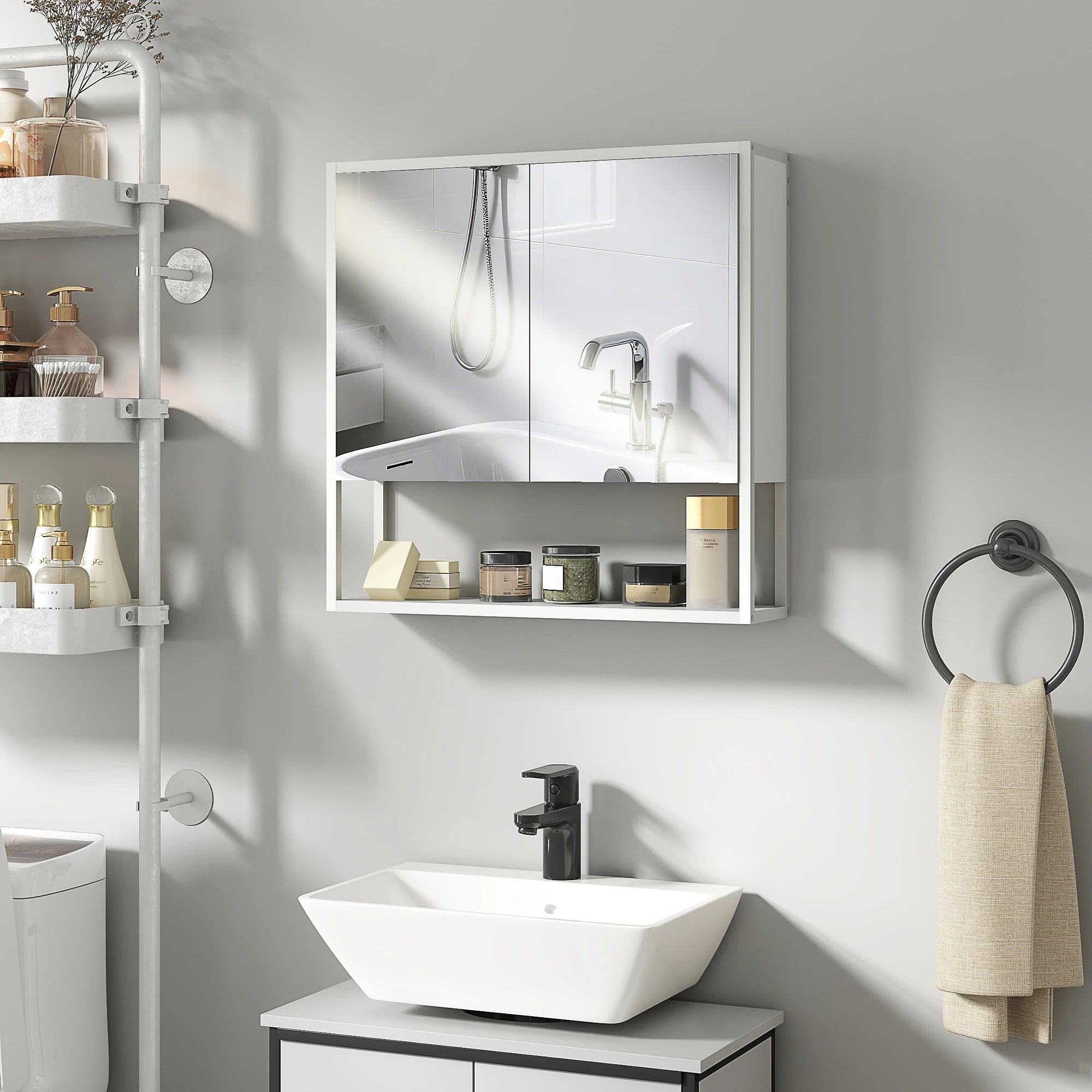 Armoire de toilette blanche fermeture douce