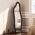 Grand miroir irrégulier velours noir