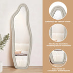Grand miroir irrégulier velours noir