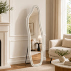 Grand miroir irrégulier velours noir