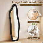 Grand miroir ondulé bois