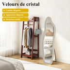 Grand miroir irrégulier velours noir