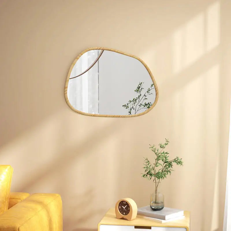 Miroir mural organique doré