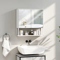 Armoire Murale Double Porte Miroir Fermeture Douce Blanche