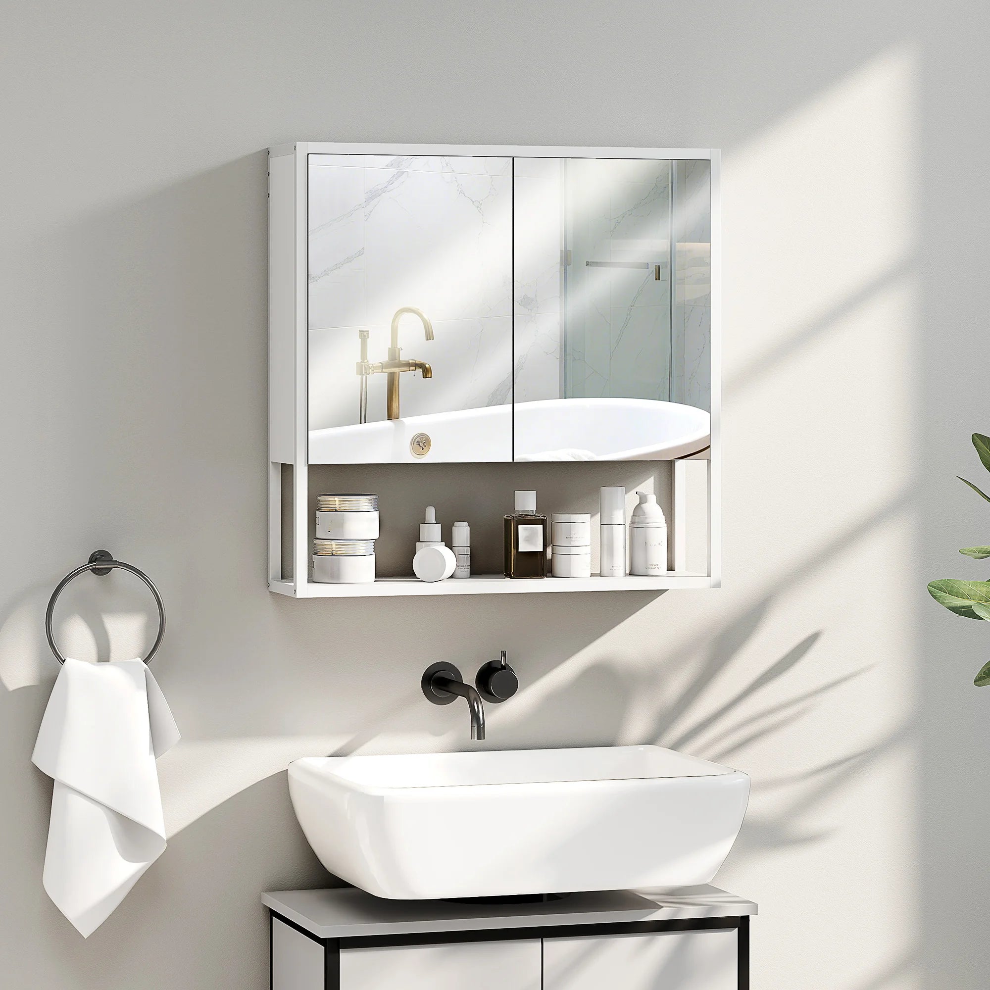Armoire de toilette blanche fermeture douce