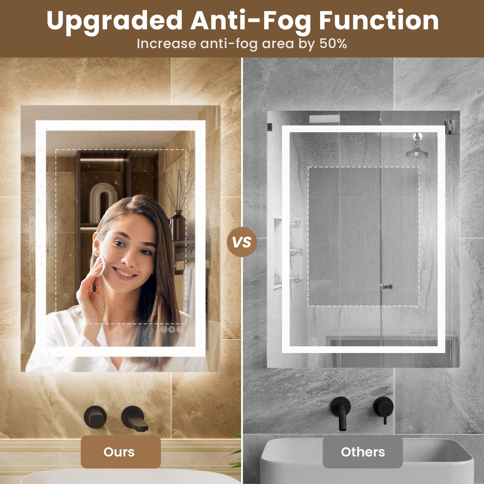 Miroir LED maquillage anti-buée