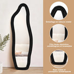 Grand miroir ondulé bois