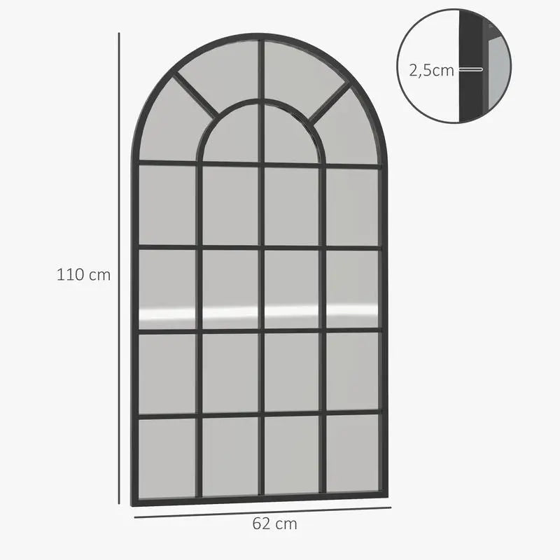 Miroir arche industriel noir verrière
