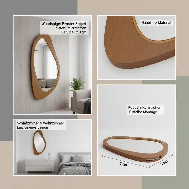 Miroir courbe naturel élégant