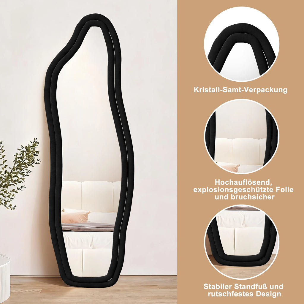 Miroir ondulé velours noir incassable