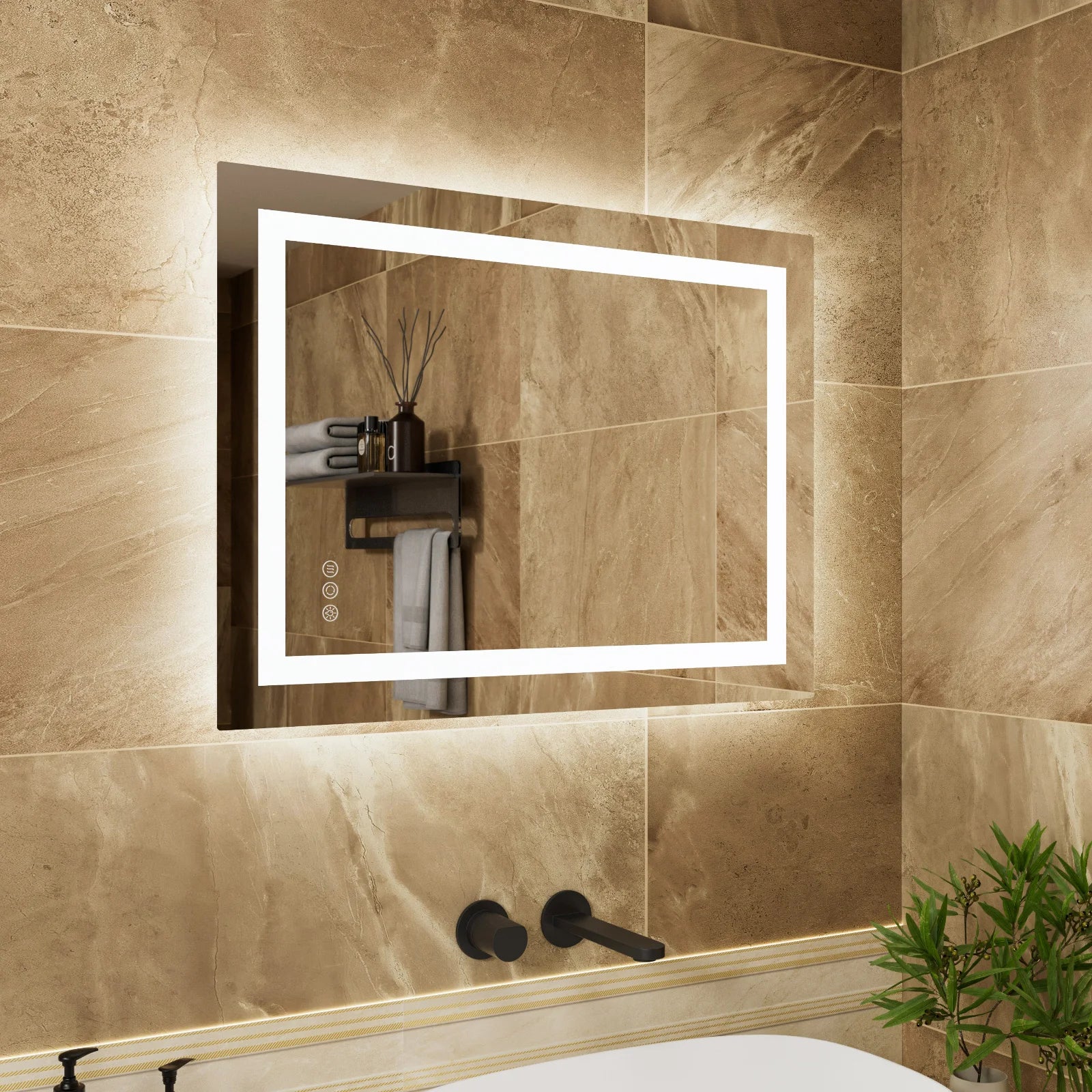 Miroir LED Auralum anti-buée