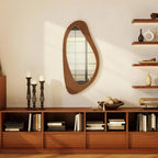 Miroir mural effet bois irrégulier