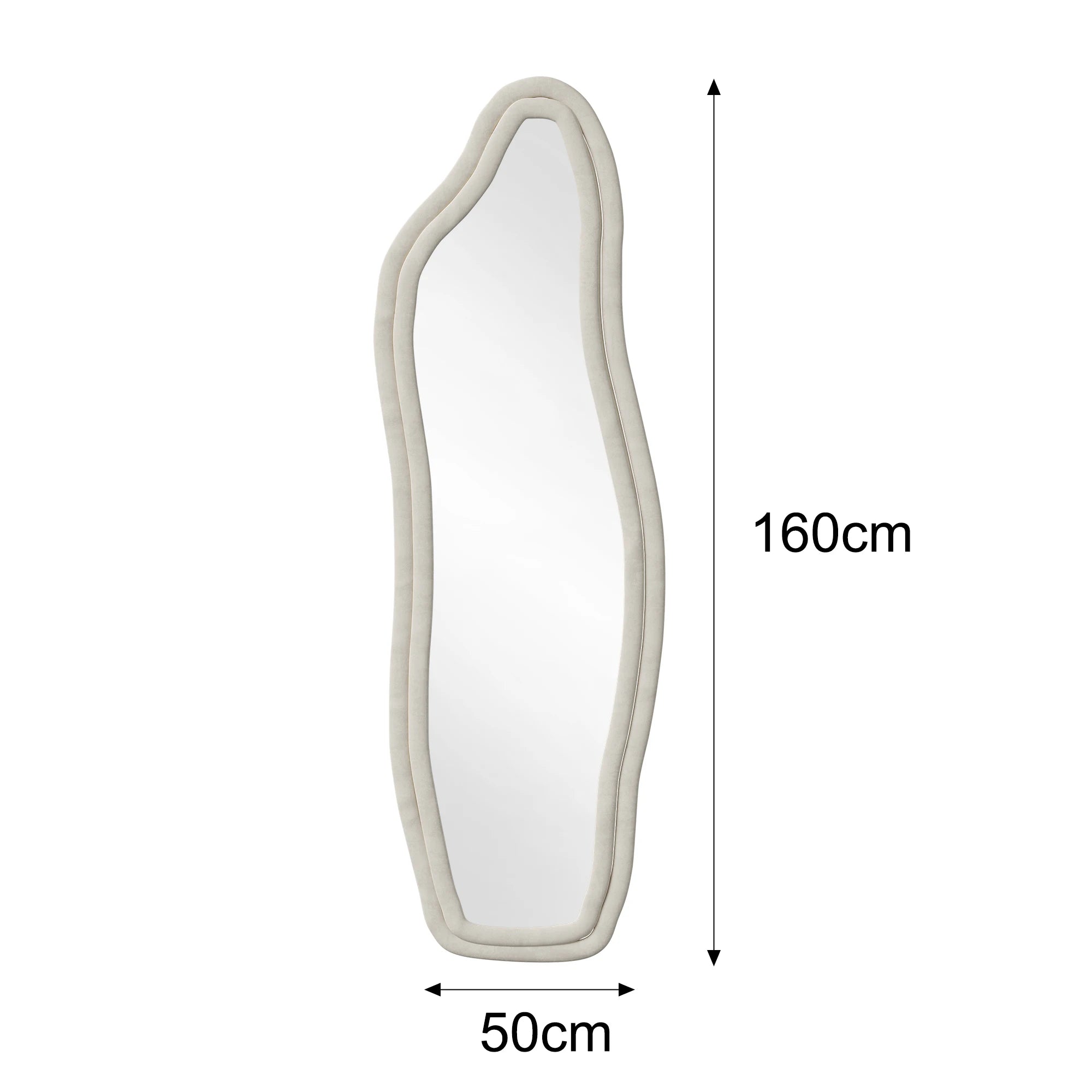 Grand miroir irrégulier velours noir