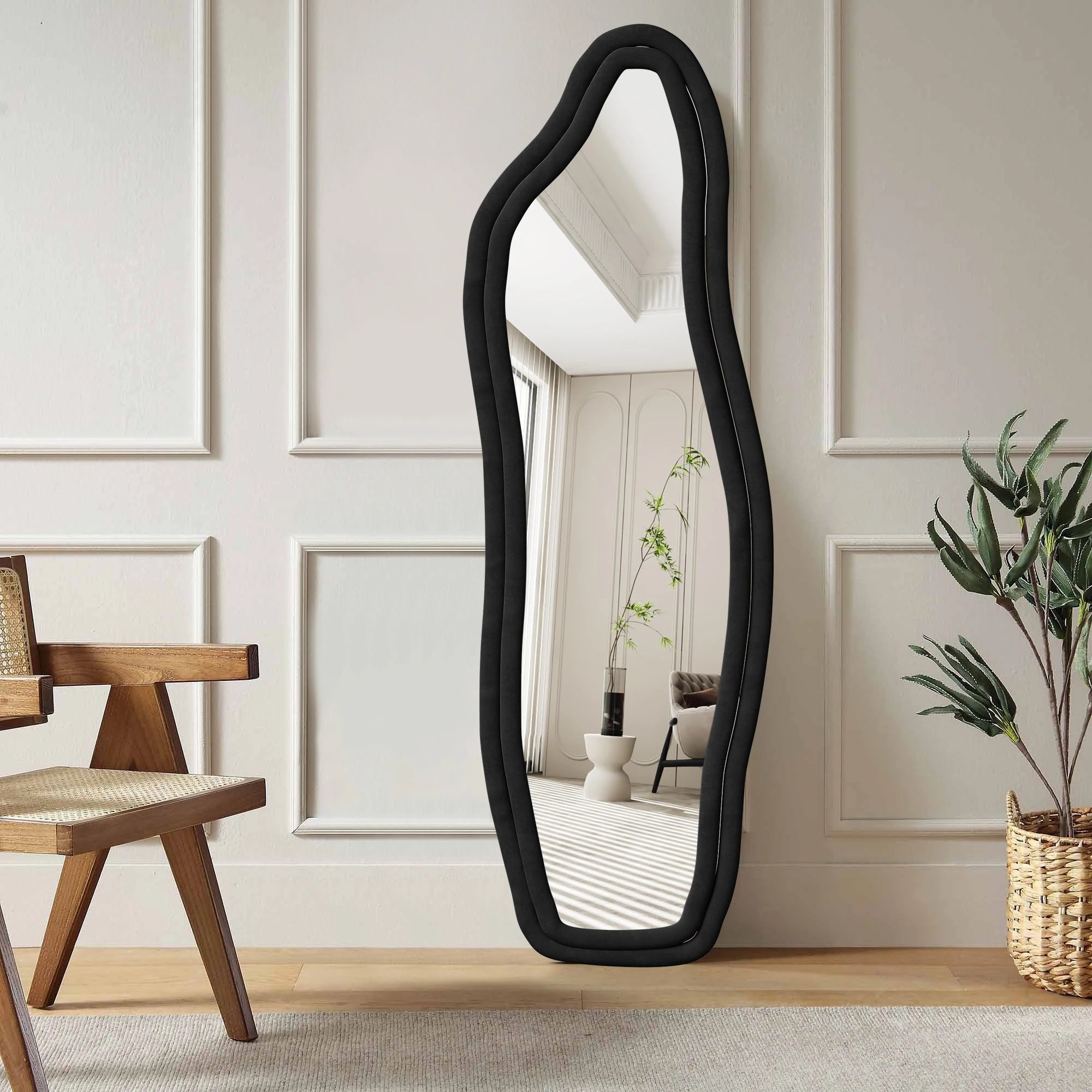 Miroir pleine longueur velours 160x50 cm