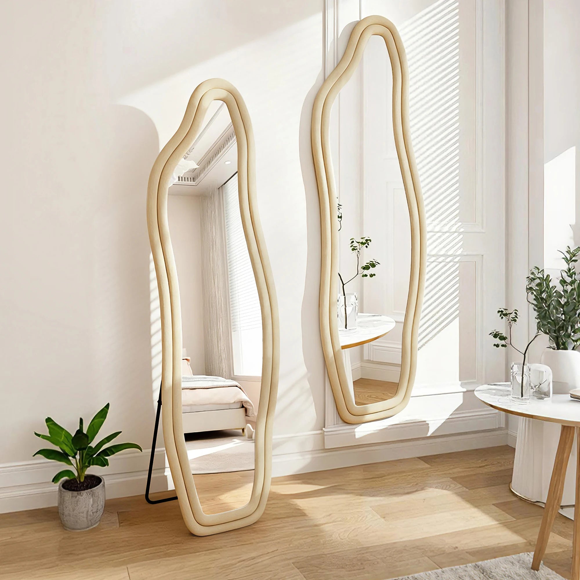 Miroir pleine longueur ondulé velours