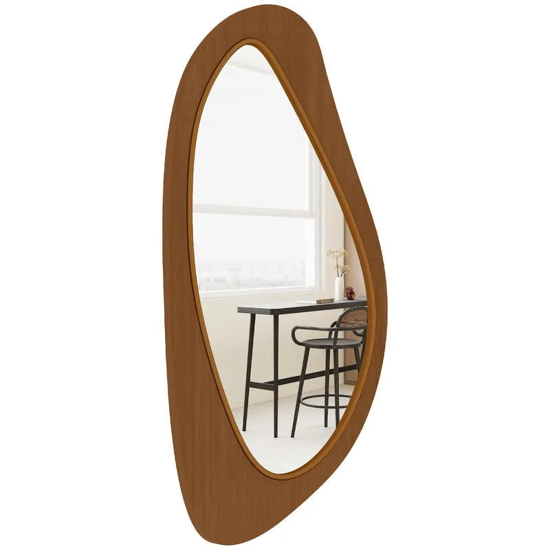 Miroir mural effet bois irrégulier