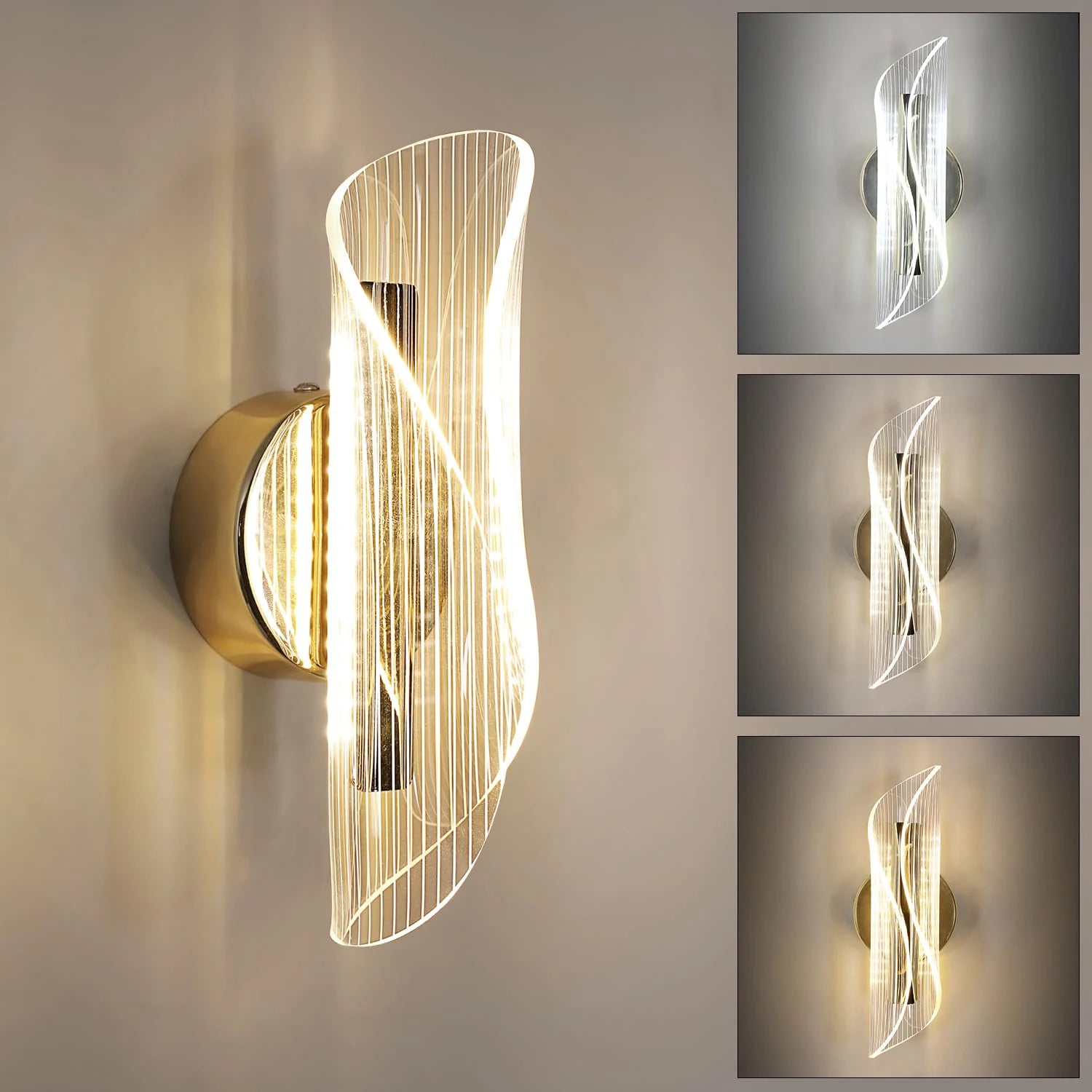 Applique murale LED dorée variable