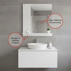 Miroir mural blanc finition épurée