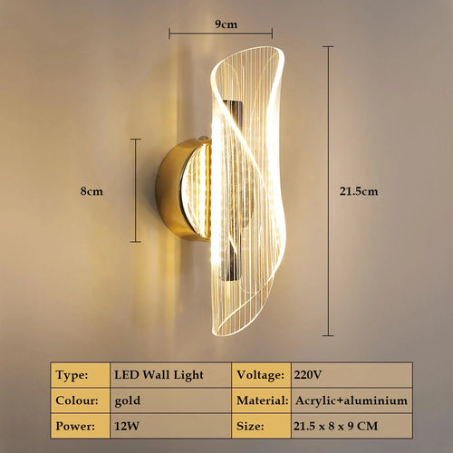Applique murale LED dorée variable
