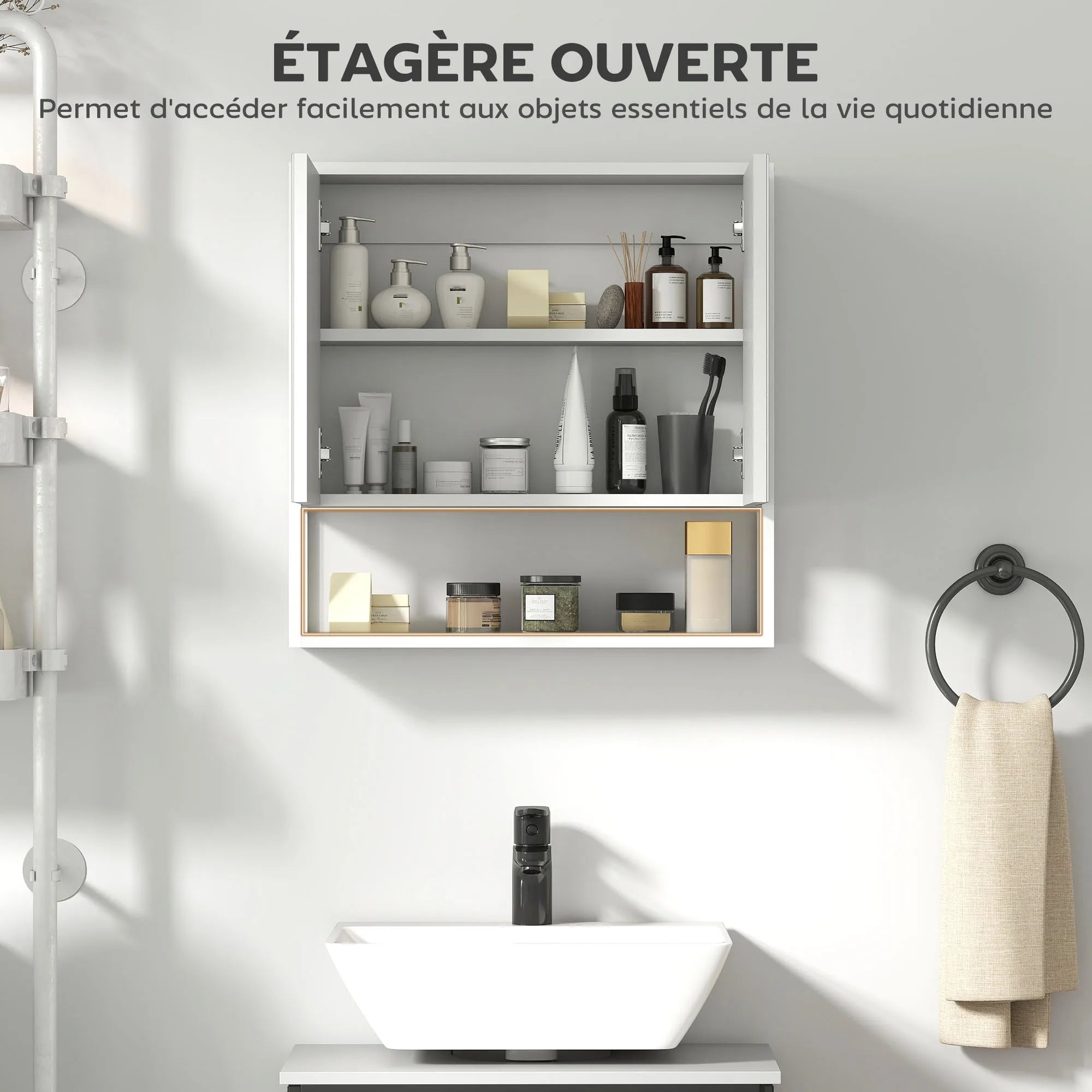 Armoire de toilette blanche fermeture douce
