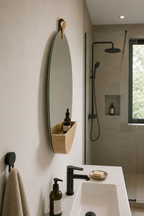 Miroir Mural Bois Massif Étagère Intégrée 2 Formats