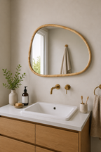 Miroir Organique Cadre Doré Double Pose