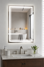 Miroir LED Intelligent Double Lumière Anti-Buée Tactile