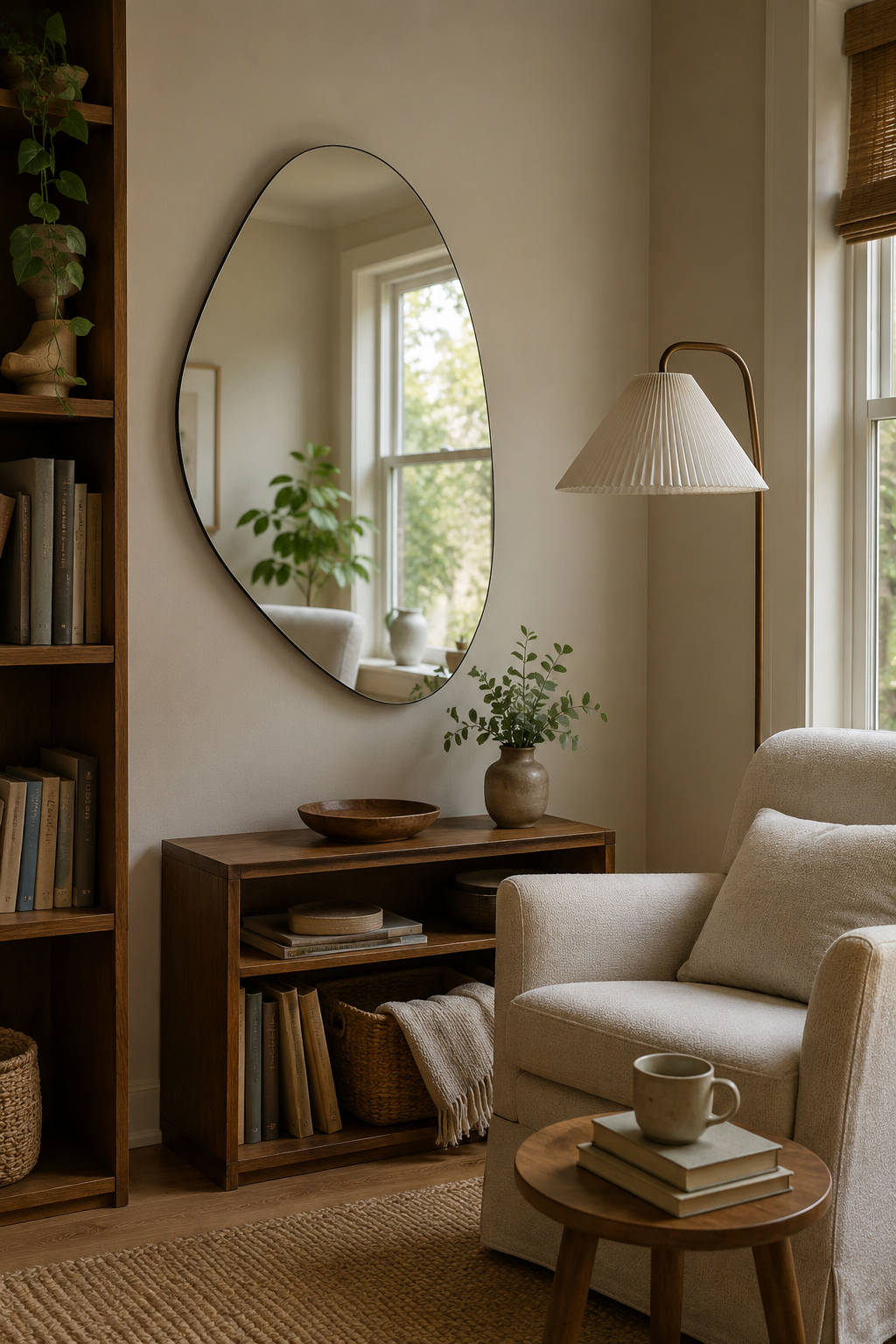 Lot de 2 Miroirs Muraux Irréguliers Cadre Métal