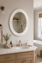 Miroir Baroque Blanc Mural Cadre Ornemental