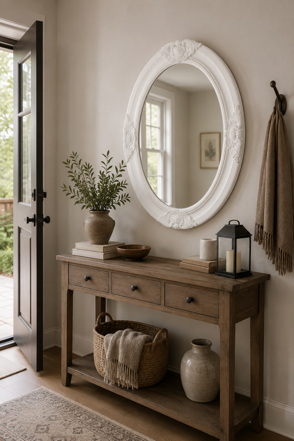 Miroir Baroque Blanc Mural Cadre Ornemental