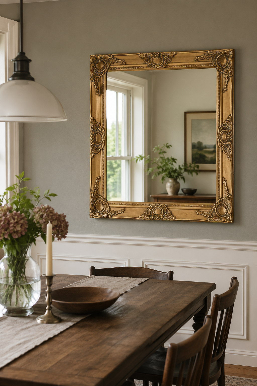Miroir Baroque Doré Carré Cadre Ornemental Luxe