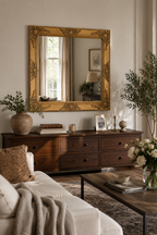Miroir Baroque Doré Carré Cadre Ornemental Luxe