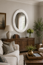 Miroir Baroque Blanc Cadre Ornemental Classique
