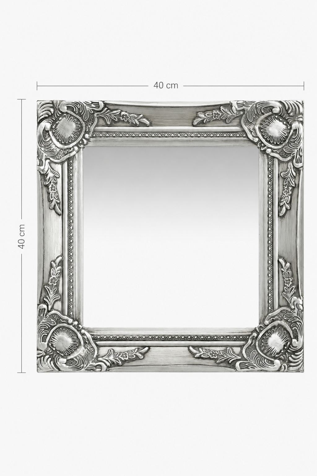 Miroir Baroque Art Déco Argenté Compact