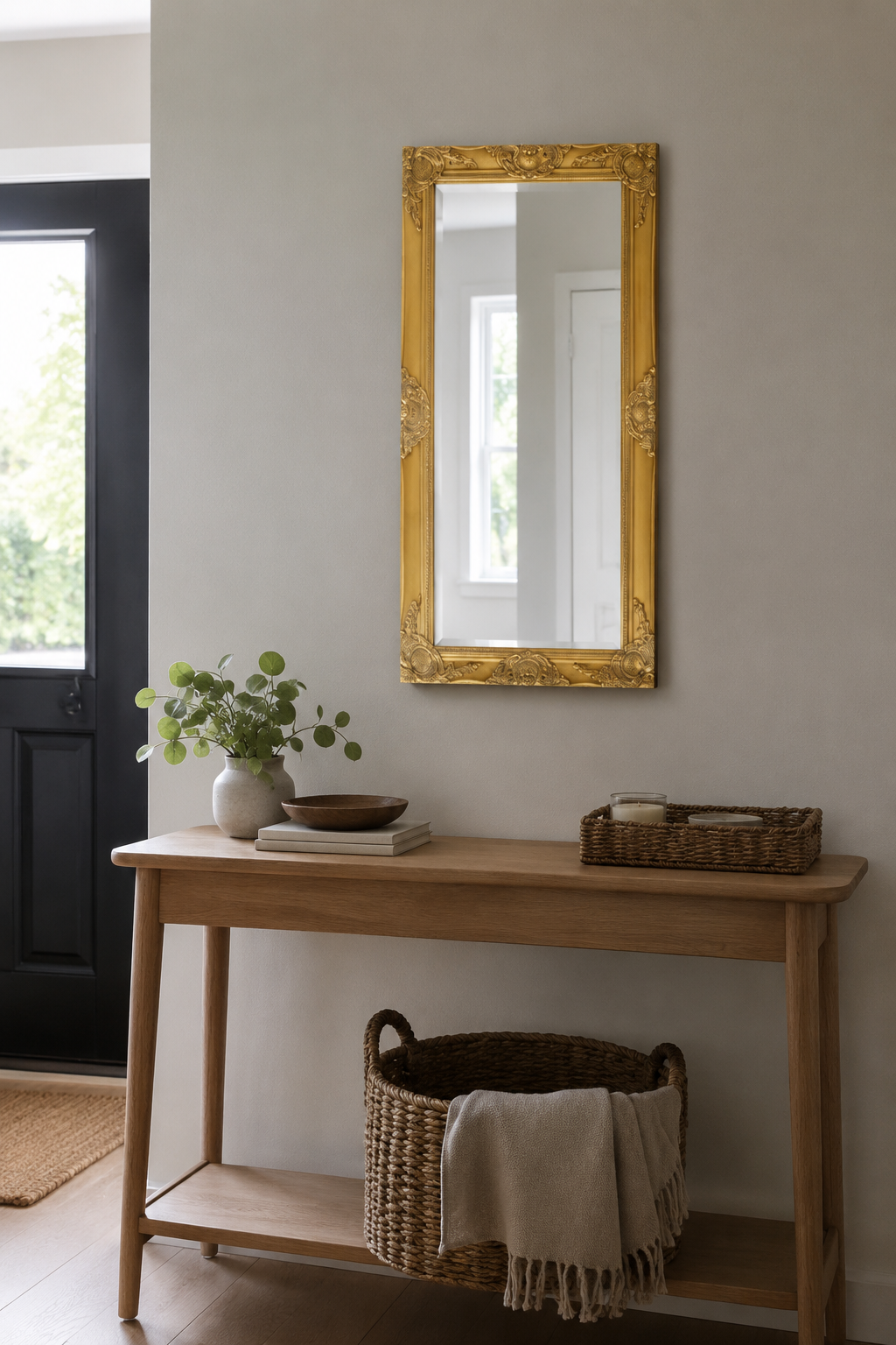 Grand Miroir Baroque Doré Cadre Ornemental Prestige