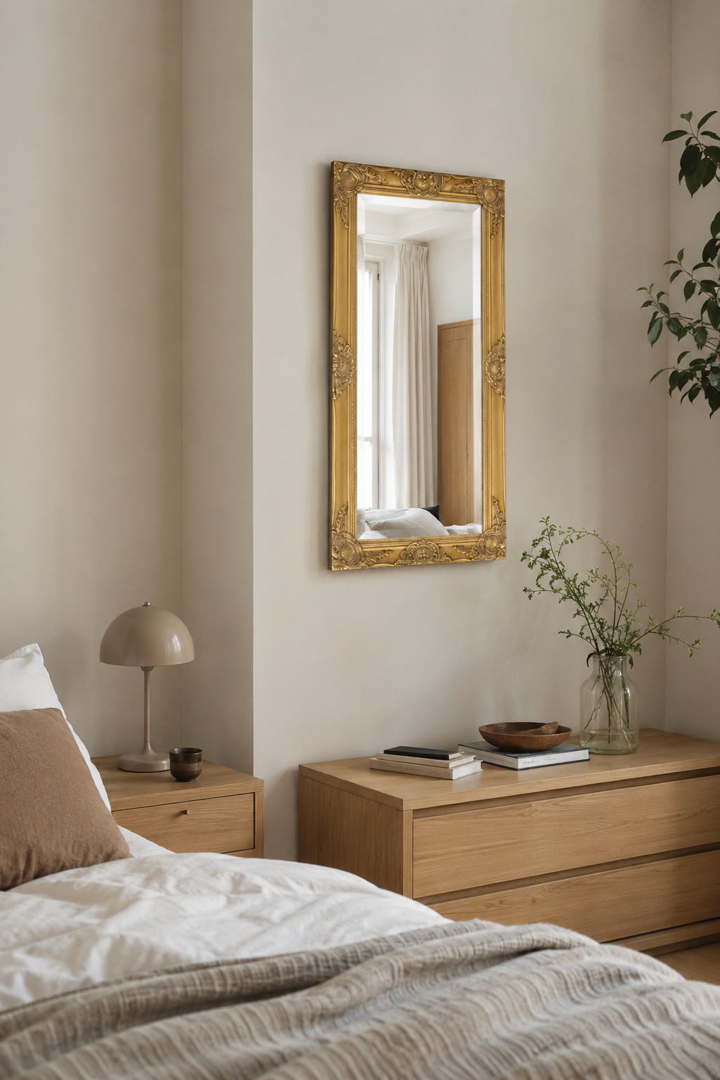 Grand Miroir Baroque Doré Cadre Ornemental Prestige