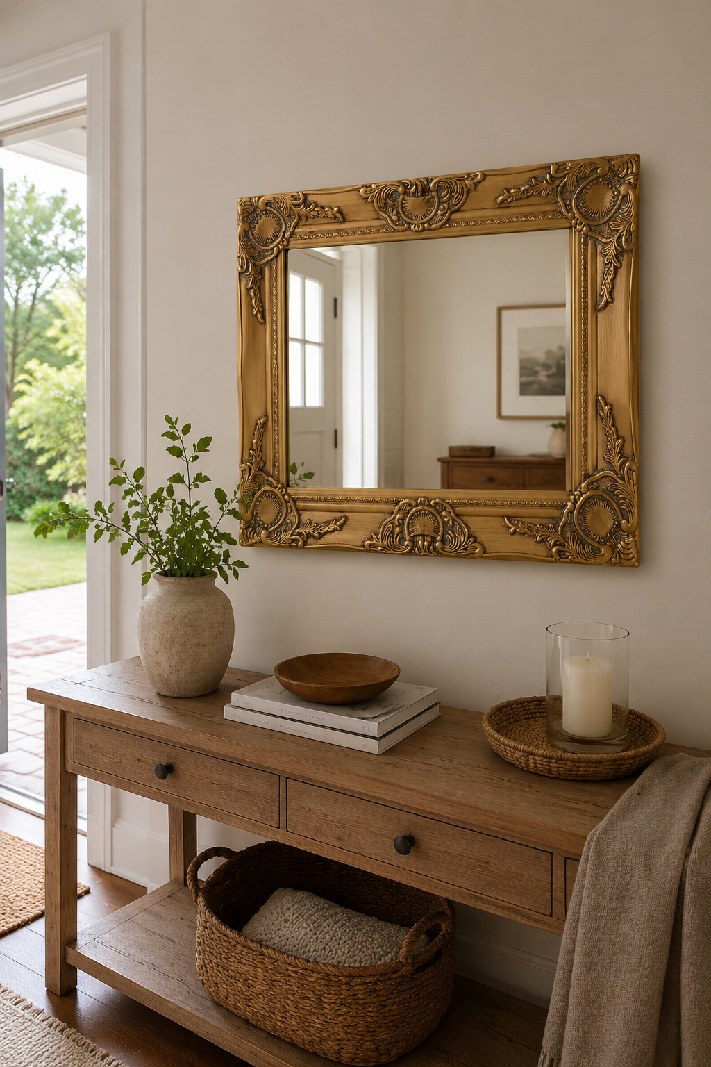 Miroir Baroque Doré Vintage Compact