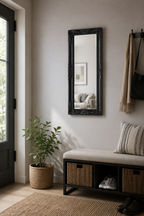 Grand Miroir Baroque Noir Cadre Ornemental