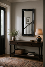 Miroir Baroque Bois Sculpté Vintage Prêt à Suspendre