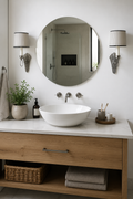 Miroir Rond Verre Trempé Bord Poli Argent