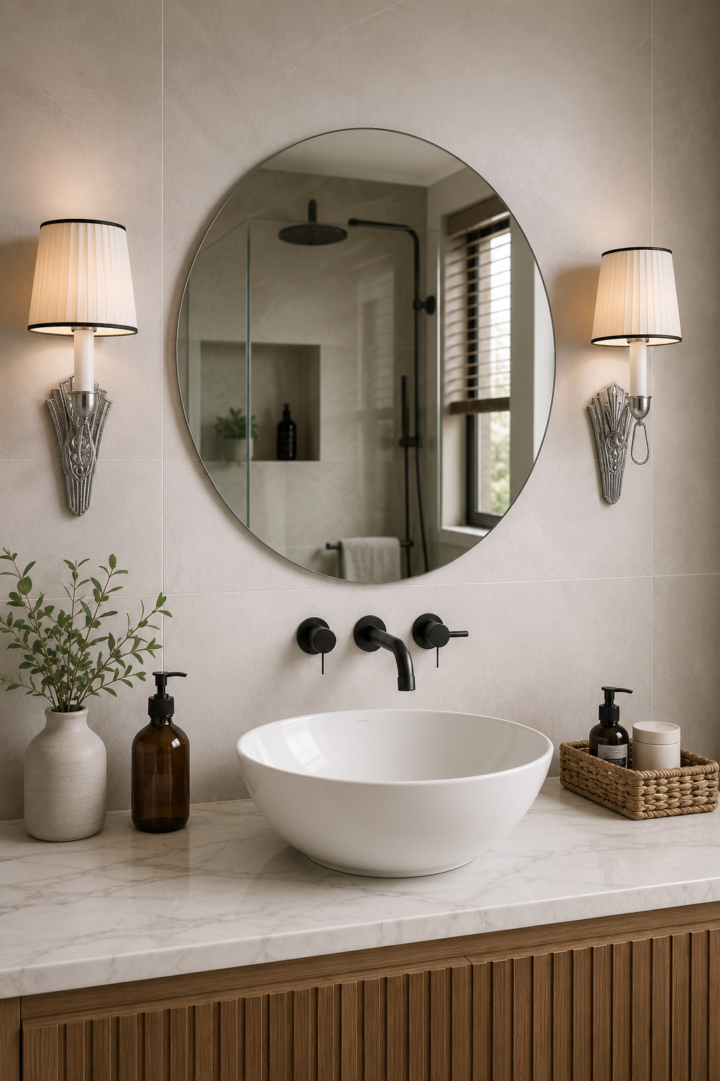 Miroir Rond Verre Trempé Bord Poli Argent