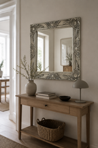 Miroir Baroque Argenté Carré Cadre Classique