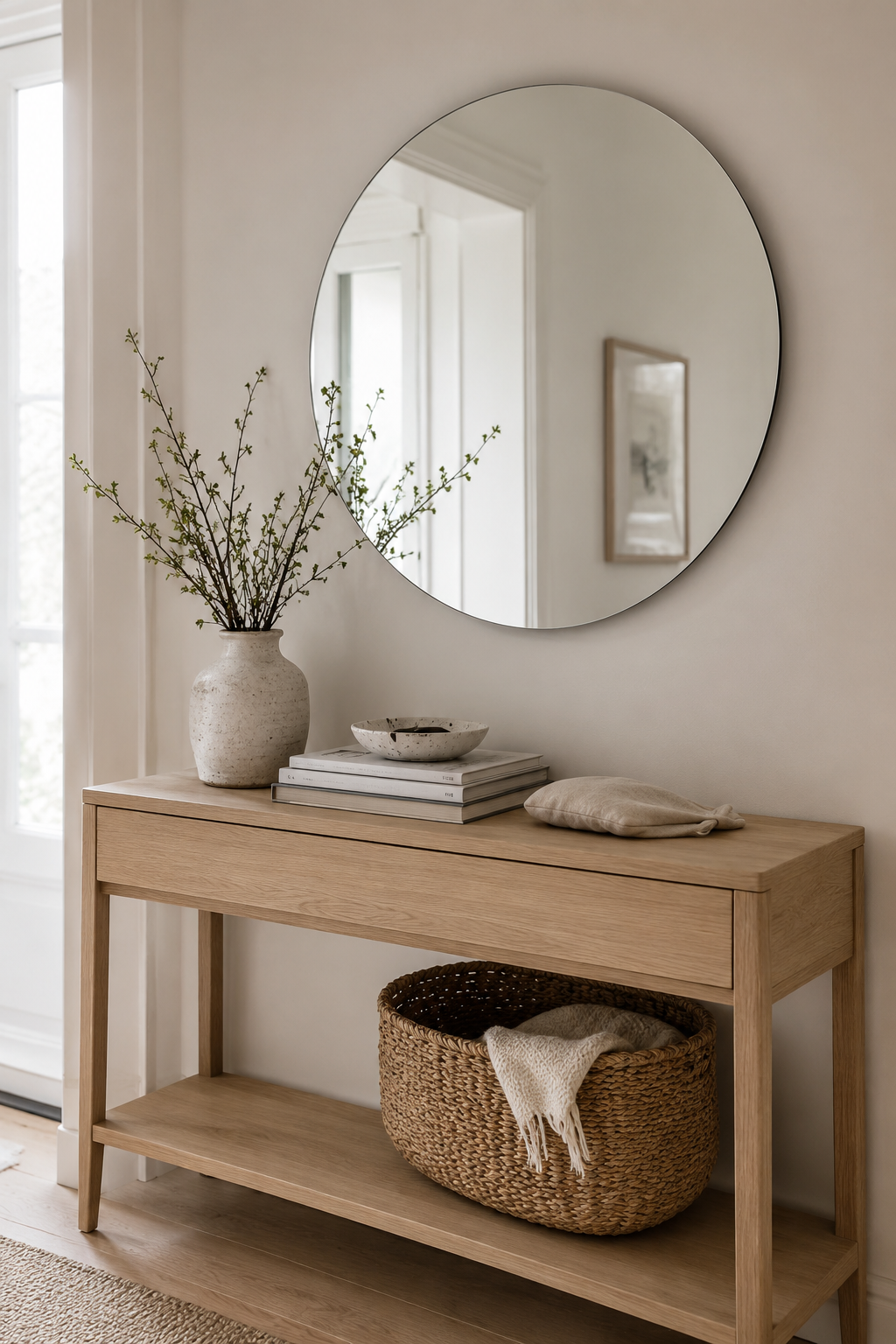 Miroir Rond Sans Cadre Bord Poli Minimaliste 4 Diamètres