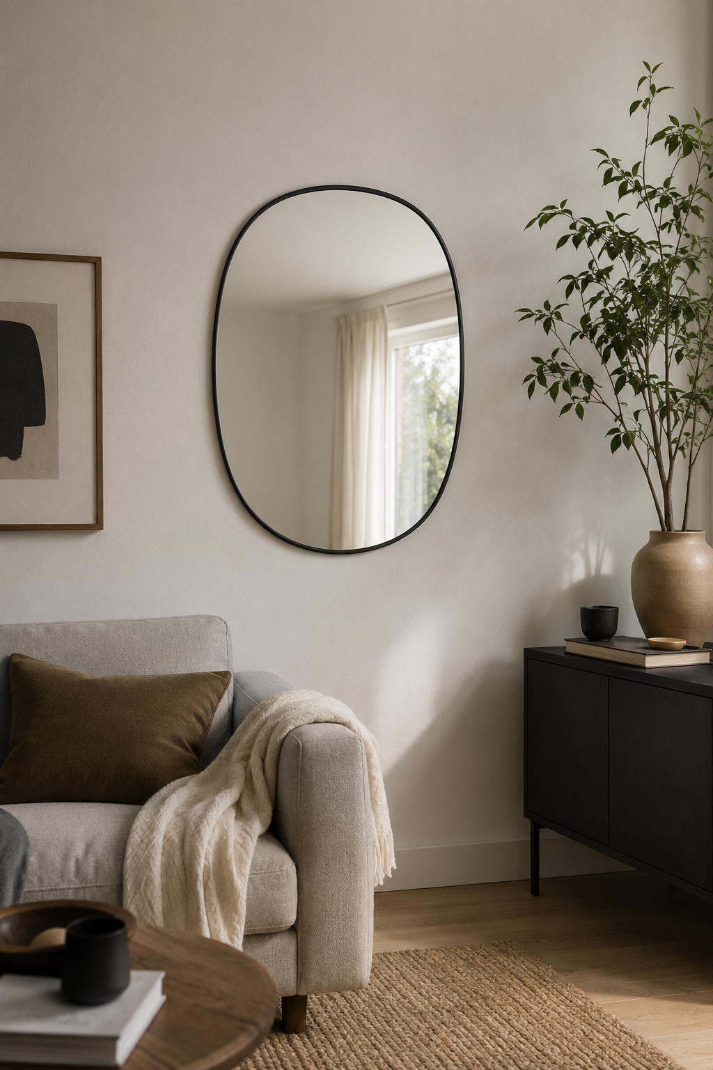 Miroir Mural Compact Finition Noire Mate