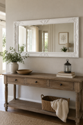 Miroir Baroque Blanc Cadre Ornemental Relief