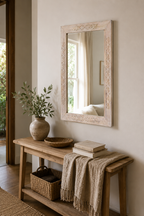 Miroir Salle de Bain Cadre Bois Minimaliste Reflet Premium
