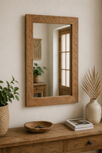 Miroir Salle de Bain Cadre Bois Minimaliste Reflet Premium