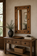 Miroir Bois Massif Vintage Veinage Artisanal 2 Formats