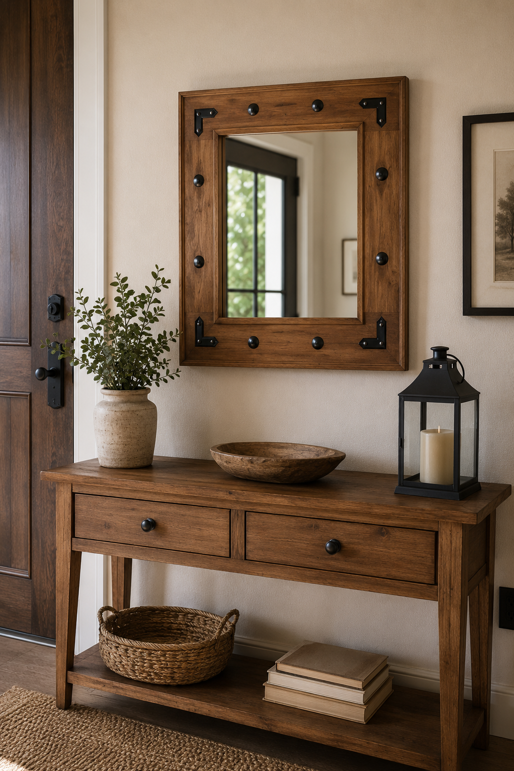 Miroir Bois Massif Vintage Veinage Artisanal 2 Formats