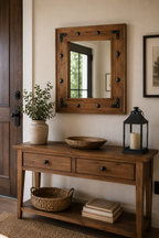 Miroir Bois Massif Vintage Veinage Artisanal 2 Formats